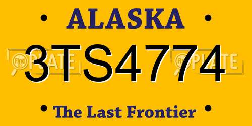 3TS4774 Alaska License Plate