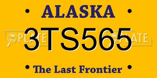 3TS565 Alaska License Plate