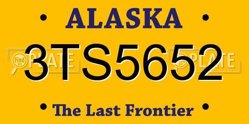3TS5652 Alaska License Plate