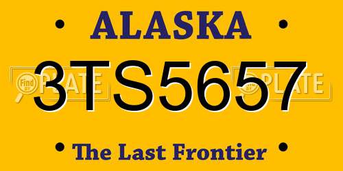 3TS5657 Alaska License Plate