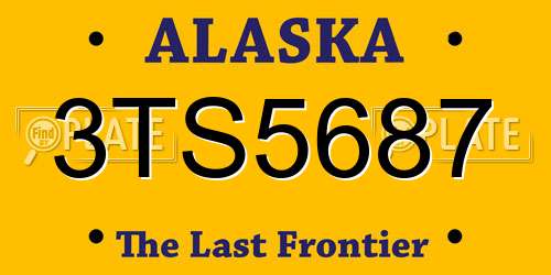 3TS5687 Alaska License Plate