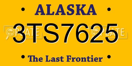 3TS7625 Alaska License Plate