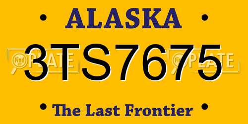 3TS7675 Alaska License Plate