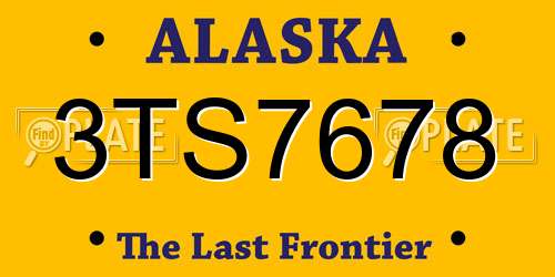 3TS7678 Alaska License Plate