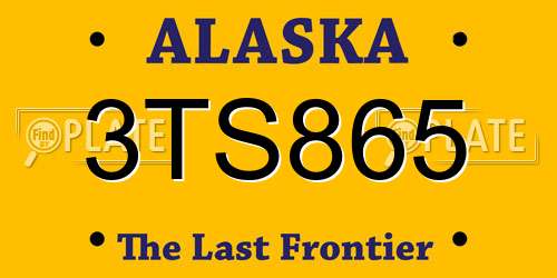 3TS865 Alaska License Plate