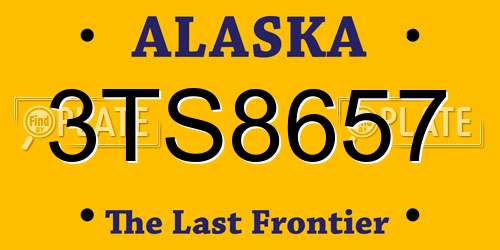 3TS8657 Alaska License Plate