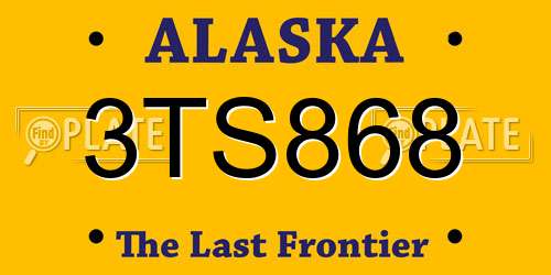 3TS868 Alaska License Plate