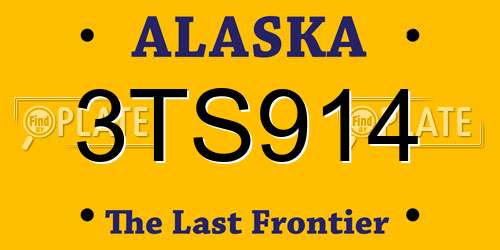 3TS914 Alaska License Plate