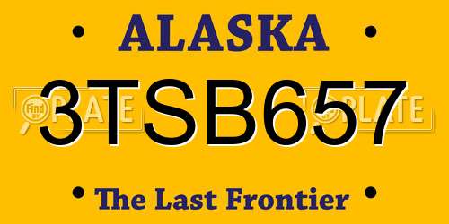 3TSB657 Alaska License Plate