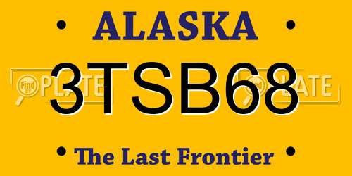 3TSB68 Alaska License Plate