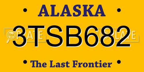3TSB682 Alaska License Plate