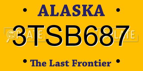 3TSB687 Alaska License Plate