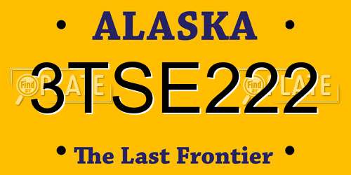 3TSE222 Alaska License Plate