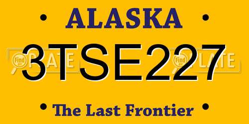 3TSE227 Alaska License Plate