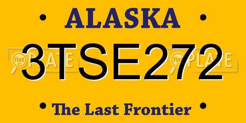 3TSE272 Alaska License Plate
