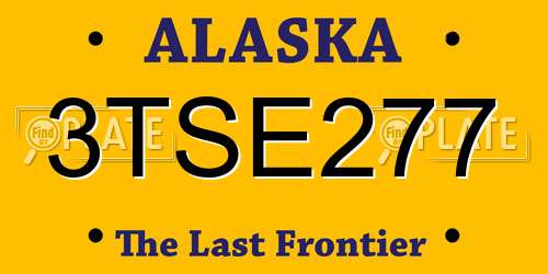 3TSE277 Alaska License Plate
