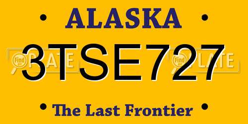 3TSE727 Alaska License Plate