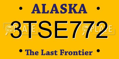 3TSE772 Alaska License Plate