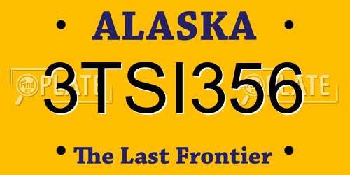3TSI356 Alaska License Plate
