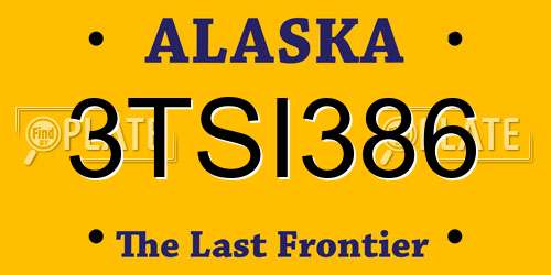 3TSI386 Alaska License Plate