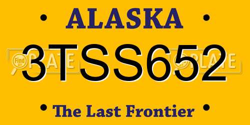 3TSS652 Alaska License Plate