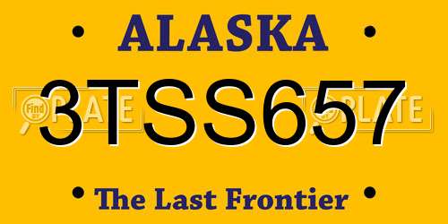 3TSS657 Alaska License Plate
