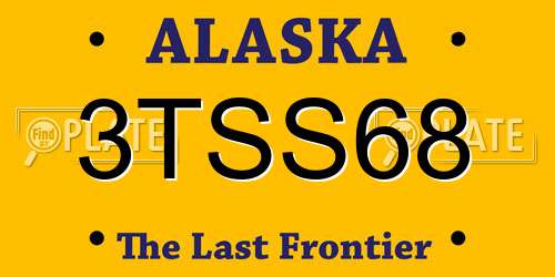 3TSS68 Alaska License Plate