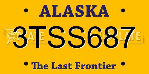 3TSS687 Alaska License Plate