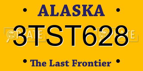 3TST628 Alaska License Plate