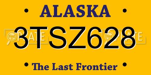 3TSZ628 Alaska License Plate