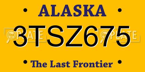 3TSZ675 Alaska License Plate