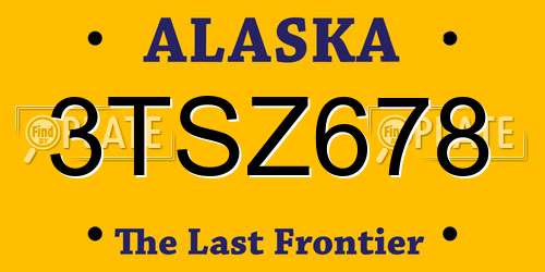 3TSZ678 Alaska License Plate