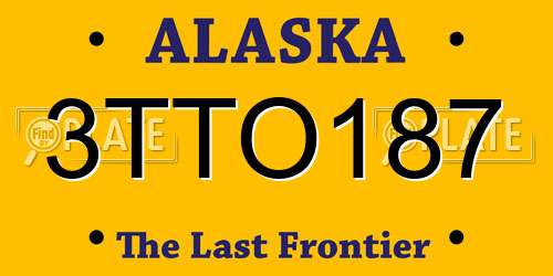 3TTO187 Alaska License Plate