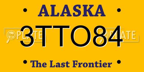 3TTO84 Alaska License Plate