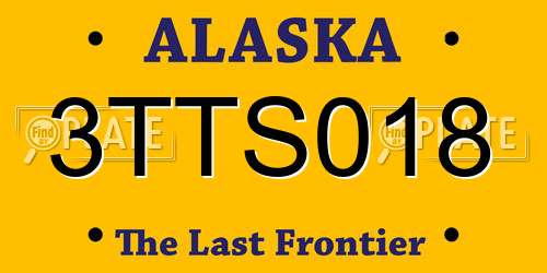 3TTS018 Alaska License Plate