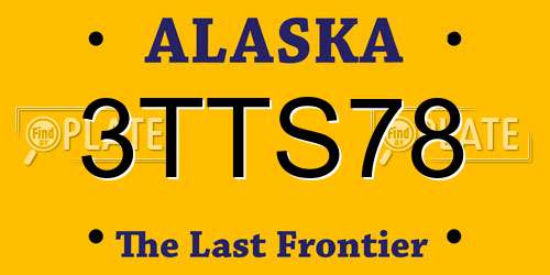 3TTS78 Alaska License Plate
