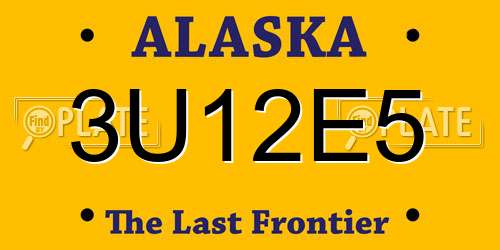 3U12E5 Alaska License Plate