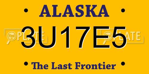 3U17E5 Alaska License Plate