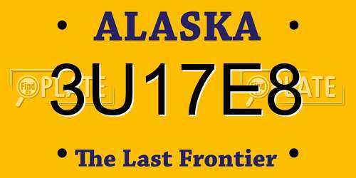 3U17E8 Alaska License Plate