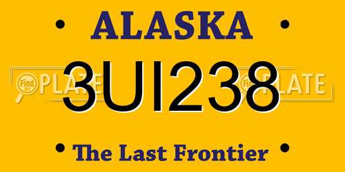 3UI238 Alaska License Plate