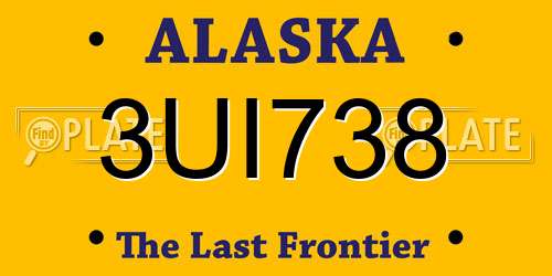 3UI738 Alaska License Plate