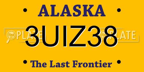 3UIZ38 Alaska License Plate