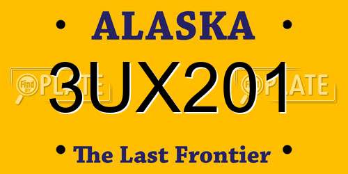 3UX201 Alaska License Plate