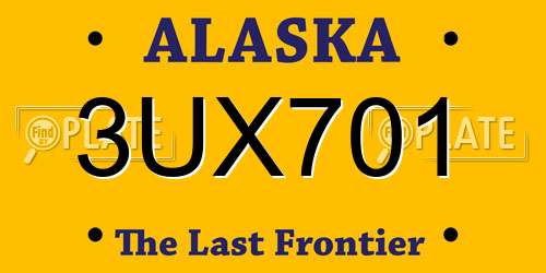 3UX701 Alaska License Plate