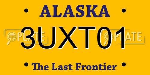 3UXT01 Alaska License Plate