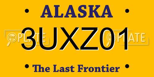 3UXZ01 Alaska License Plate