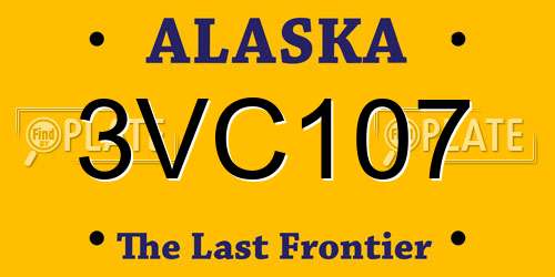 3VC107 Alaska License Plate