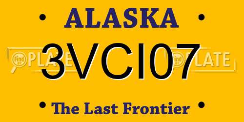 3VCI07 Alaska License Plate
