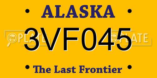 3VF045 Alaska License Plate