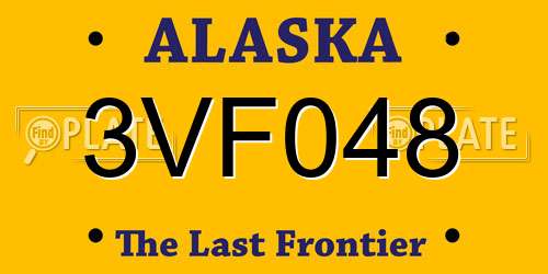 3VF048 Alaska License Plate